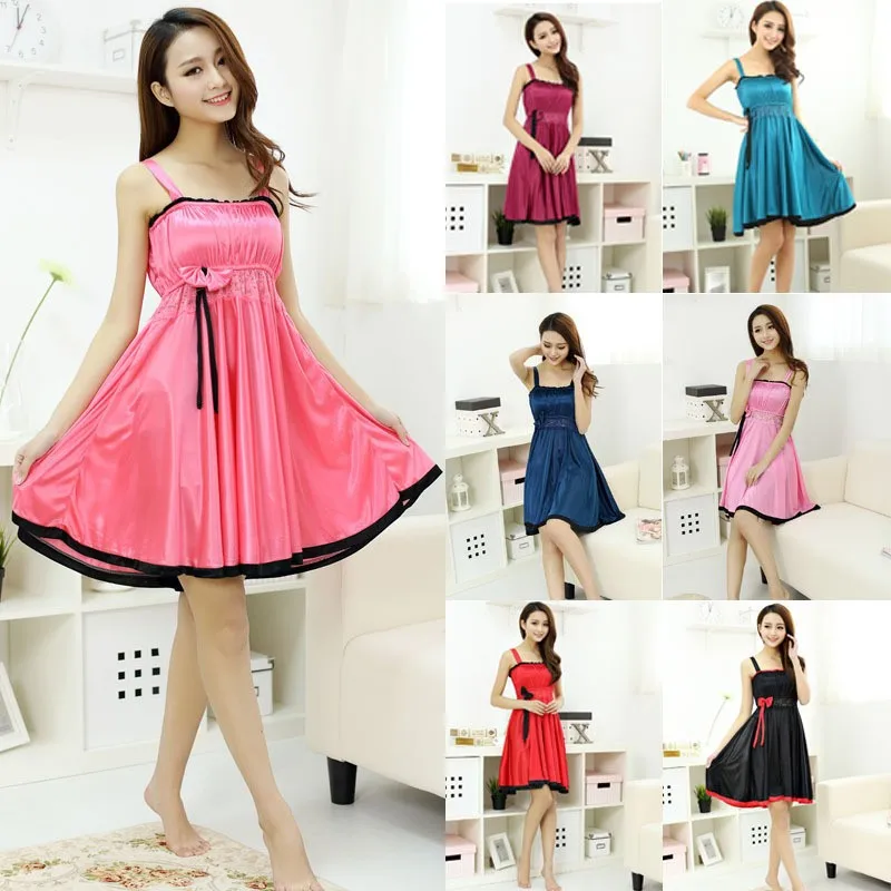 

summer Sexy Lingerie Intimates silk Dress gowns Women Sexy Underwear Nightgowns Sleepwear Women's Sleep & Lounge Sleepshirts