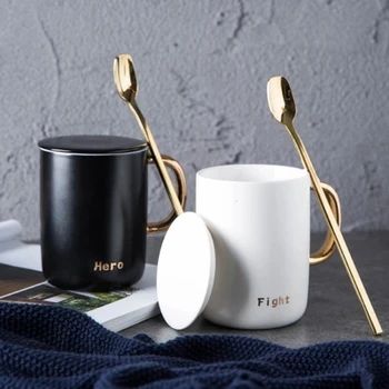 

2017 Handmade Ceramic Mug Cup breakfast coffee cup Gold Office couple cups Free shipping