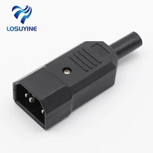 10 pcs New Wholesale Price 10A 250V Black IEC C13 Male Plug Rewirable Power Connector 3 pin ac Socket