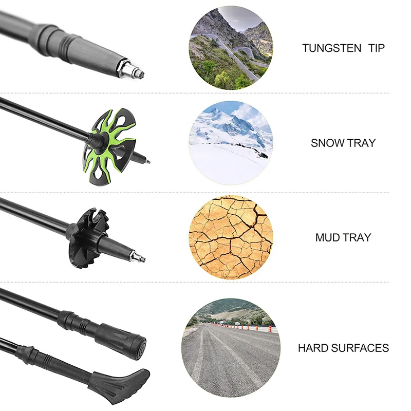 caminhadas ultraleve ajustável telescópica alpenstock trekking pole walking nova chegada