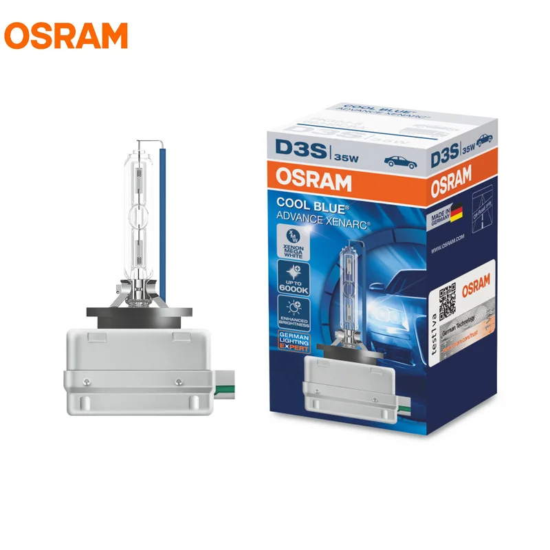 

OSRAM D3S 35W 66340CBA 6000K COOL BLUE ADVANCE Xenon Pure White Light Auto Lamp HID Headlight More Bright for Toyota Honda 1X