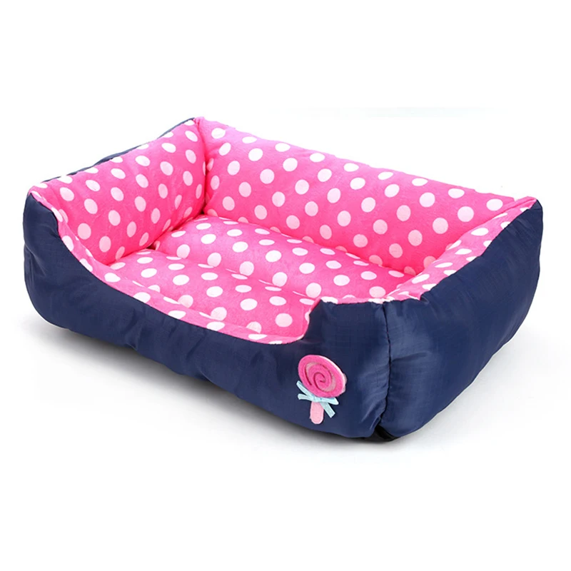 Милая собачья кровать для маленьких/средних собак, коврик для сна, мягкий теплый коврик для питомника, переносная люлька, домик - Цвет: G200245A