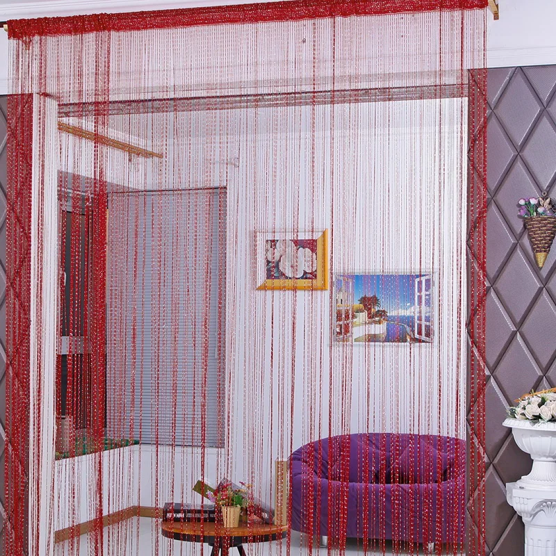 DIDIHOU 200x100 см блестящая кисточка линия занавеска s струнная занавеска для окна или двери разделитель драпировка Декор для гостиной балдахин гостиная