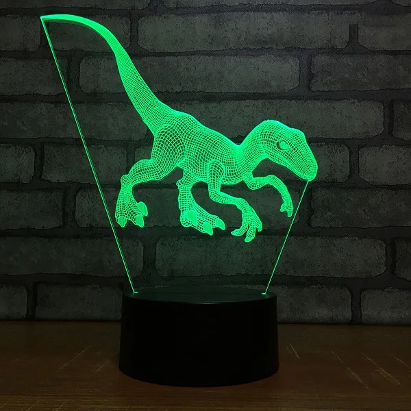 Динозавр светодиодный 3D акриловый ночной Светильник Новинка ночника Животные USB 7 цветов Изменение сенсорный выключатель настольной лампы Праздничные подарки - Цвет: L9331-26