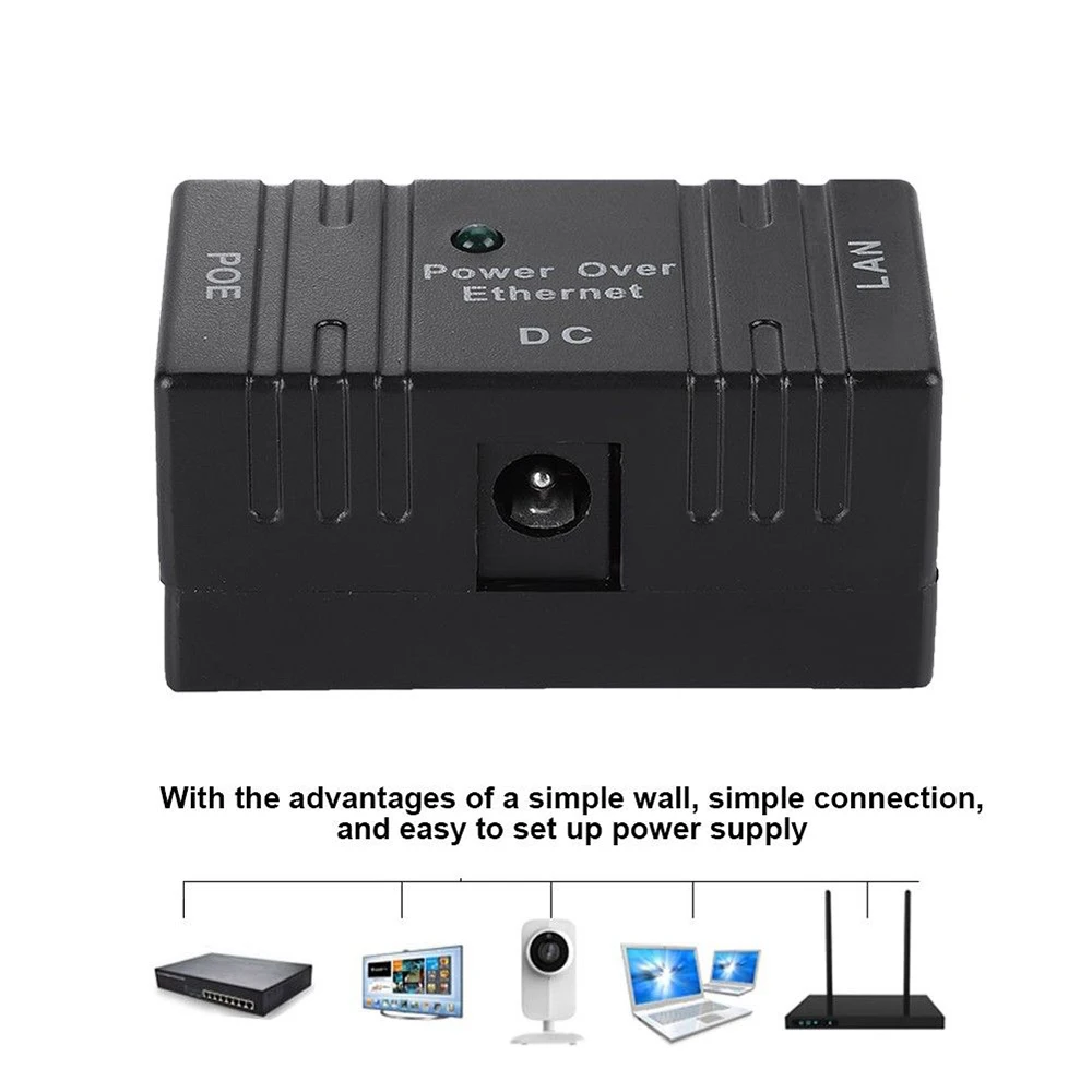 1 шт. черный RJ45 POE сплиттер инжектор переключатель адаптер питания для HIKVISION Dahua IP