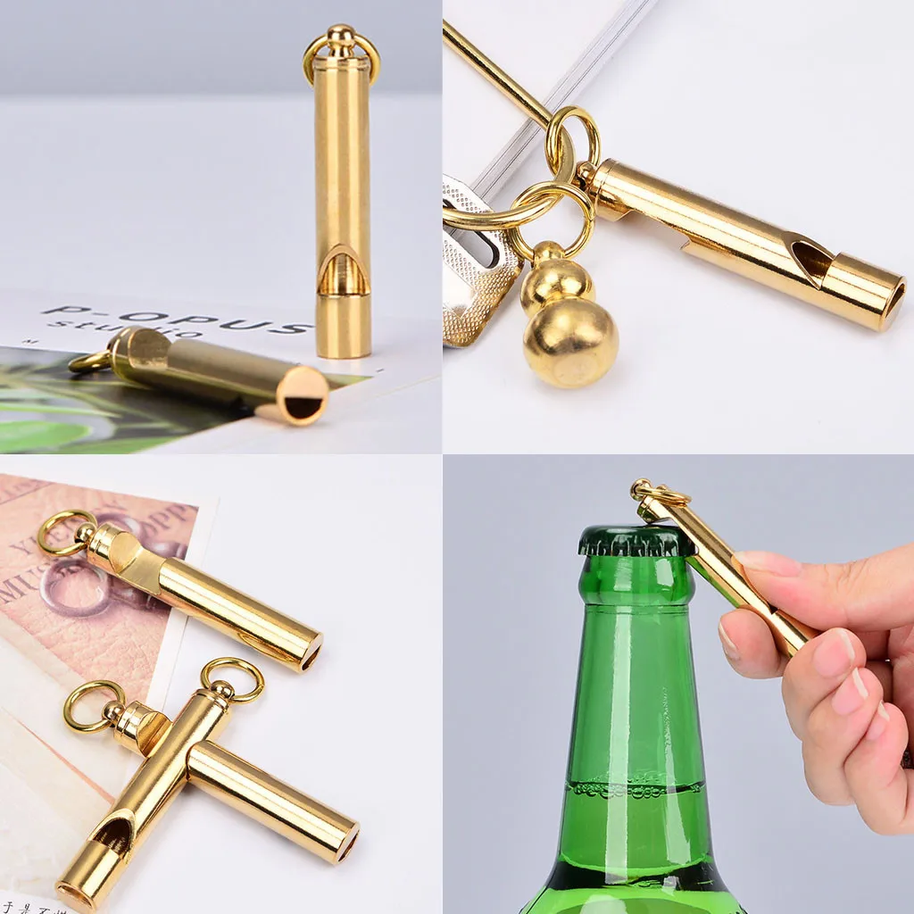 

1PCS Bottle Opener Whistle Double Function Keyring Key Chain Tool Portable Metal Beer Bar Tool Opener Gift 2019