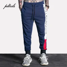 Новинка, мужские спортивные штаны с боковой полоской и буквенным принтом,, хип-хоп стиль, на завязках, повседневные штаны для бега с эластичной резинкой на талии, уличная одежда, большие размеры