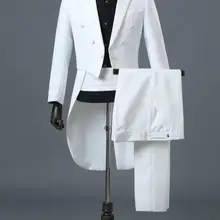 Белый Ренессанс мужской костюм смокинг Свадебный пиджак брюки костюм на заказ