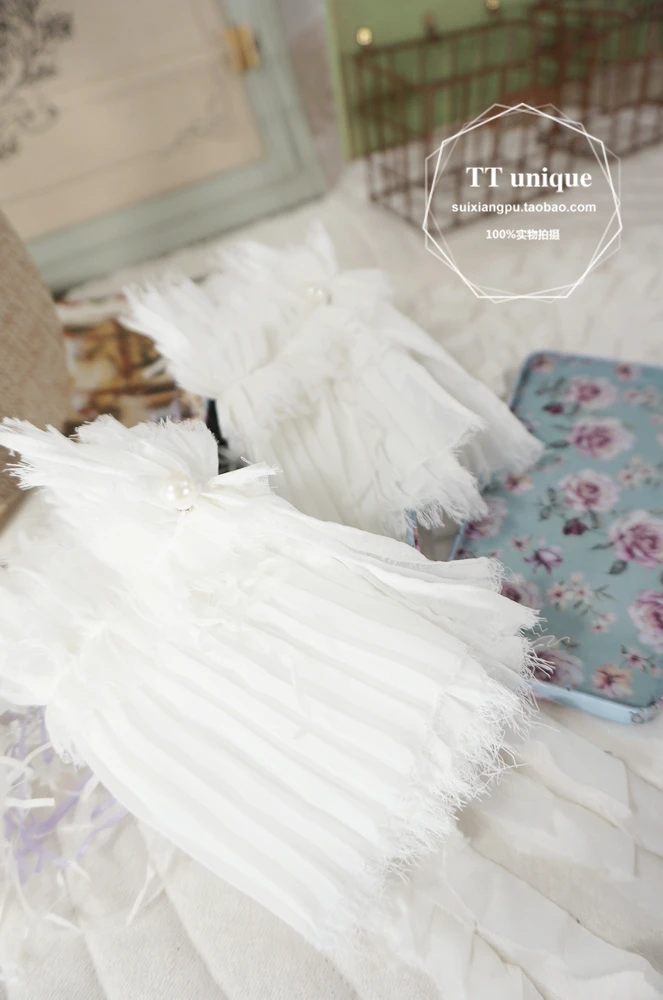 Online Mode Romantische Perle Dekorative Gefälschte Kragen manschetten Abteilung Falsche temperament Chiffon Crest Kragen Spitze organist