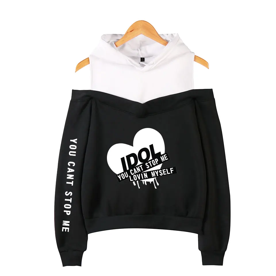 New Arrival Bangtan Boys Hoodies Fashion Casual Pertty Women's Off-shoulder Sweatshirt Bangtan Boys Pullover Hoodie