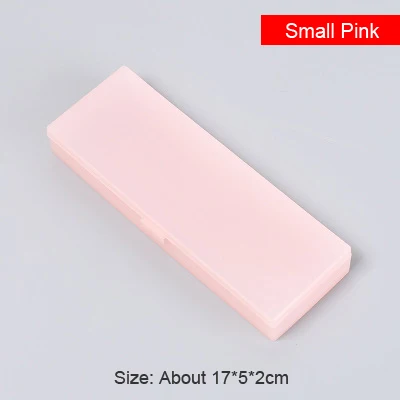 Творческий Простой Прозрачный Футляр Чехол для школьников Пластик канцелярские хранение ручек коробка учебный офис подарки поставки - Цвет: Small Pink