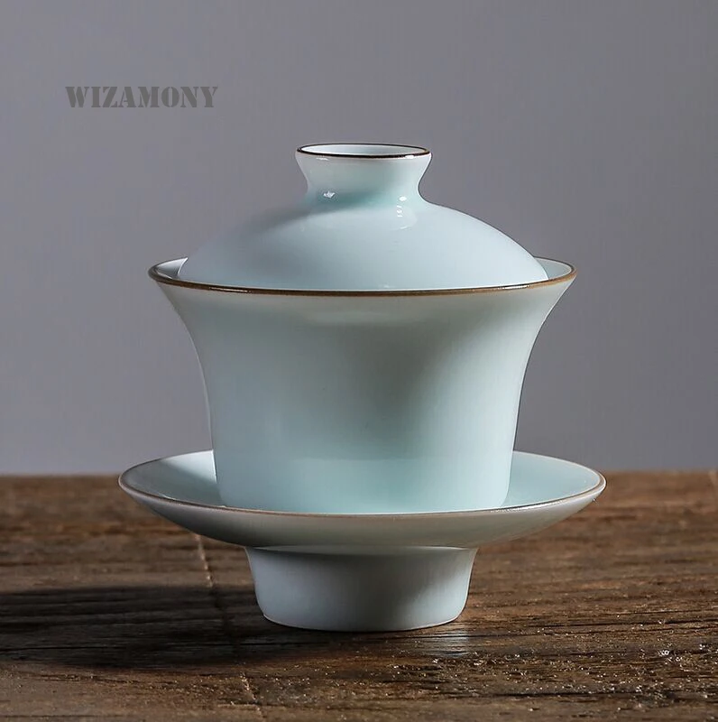 Самая низкая цена! 150 мл порошок WIZAMONY Celadon голубой чайный горшок Gaiwan высокое