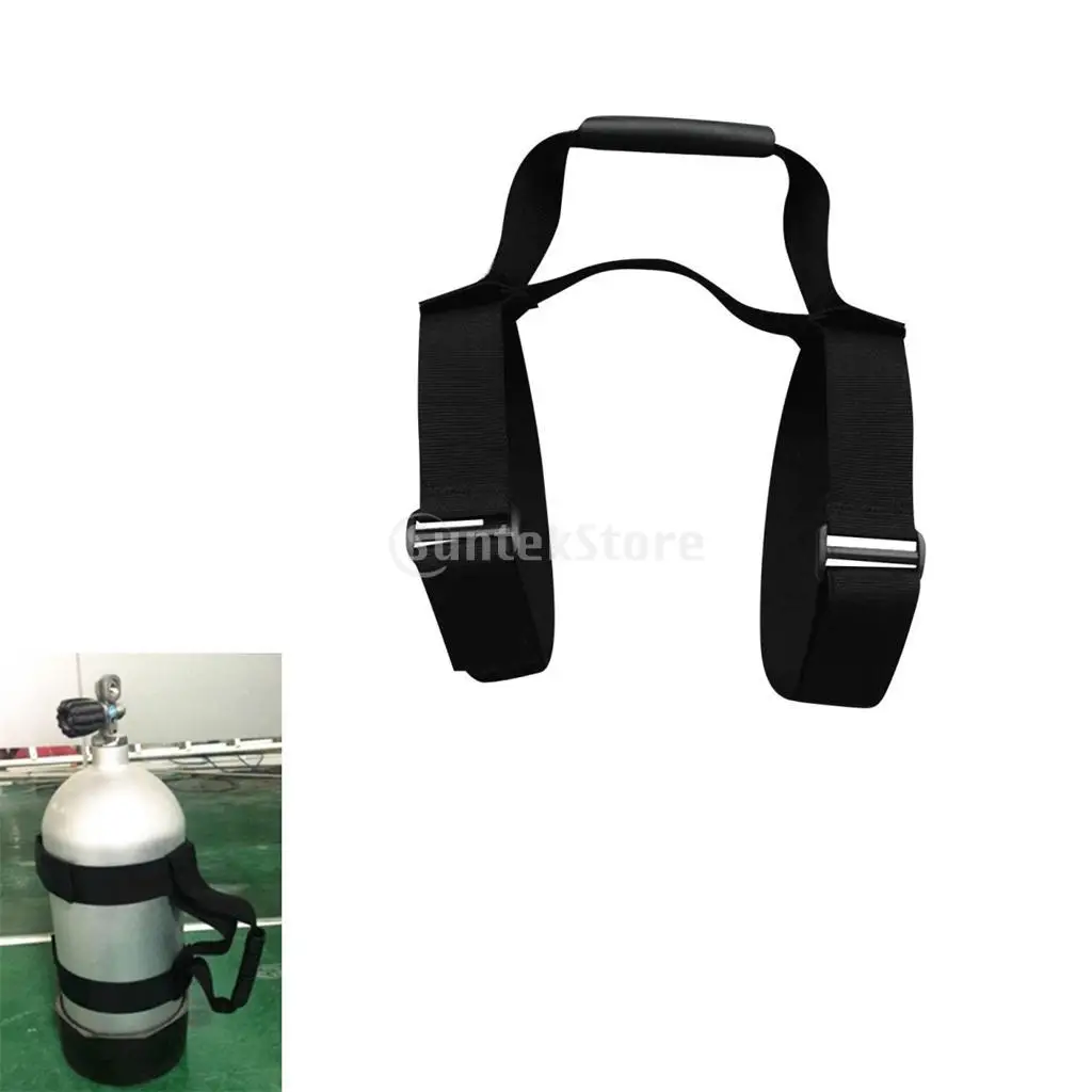 Heavy Duty Fully Adjustable Strong Webbing Scuba Diving Diver Tank Air Cylinder Bottle Carrying Strap with Comfortable Handle