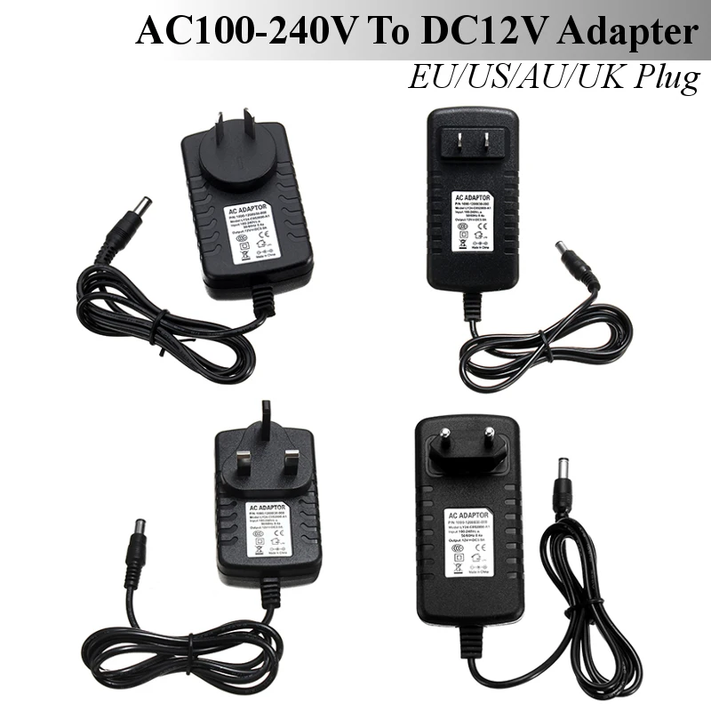 CLAITE AC100-240V к DC12V 3A 36 Вт EU/US/AU/UK Plug Питание адаптер для Светодиодные ленты