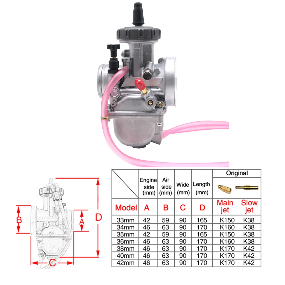 ZSDTRP Keihi карбюратор 33 34 35 36 38 40 42 мм гоночный карбюратор Универсальный 2 T 4 T грязи Байк, мотоцикл, Скутер ATV Quad с основной струей