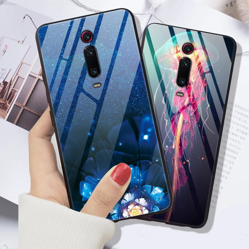 Tempered Glass Case For Xiaomi mi 9T Cover Mi9T Pro Soft Bumper 3D Cat Printing Funda For Xiaomi mi 9T Pro mi9T Mi9 T Phone Case