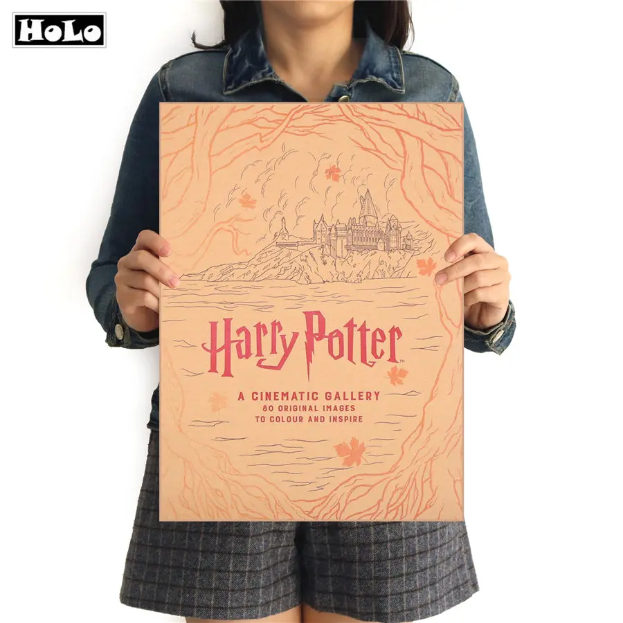 

Harry Hand Painted cinematic gallery movie Kraft Paper Poster retro classic paint bar cafe Wall Sticker FTD 42.5x30.5cm