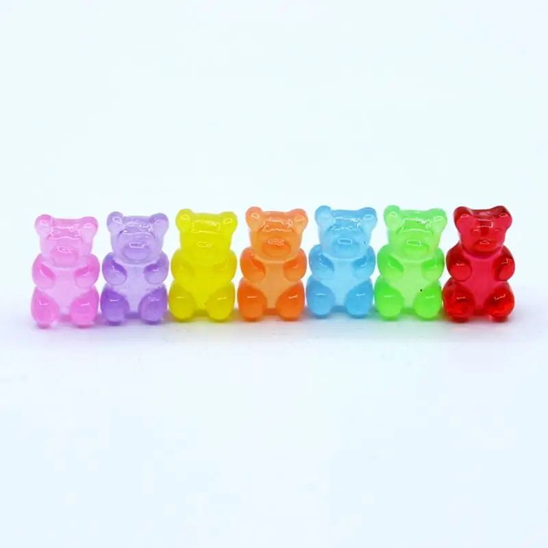 100 шт Конфета из смолы с плоским основанием кабошон миниатюрный QQ клейкие конфеты милый медведь Дизайн Смола сахар кукольный домик DIY