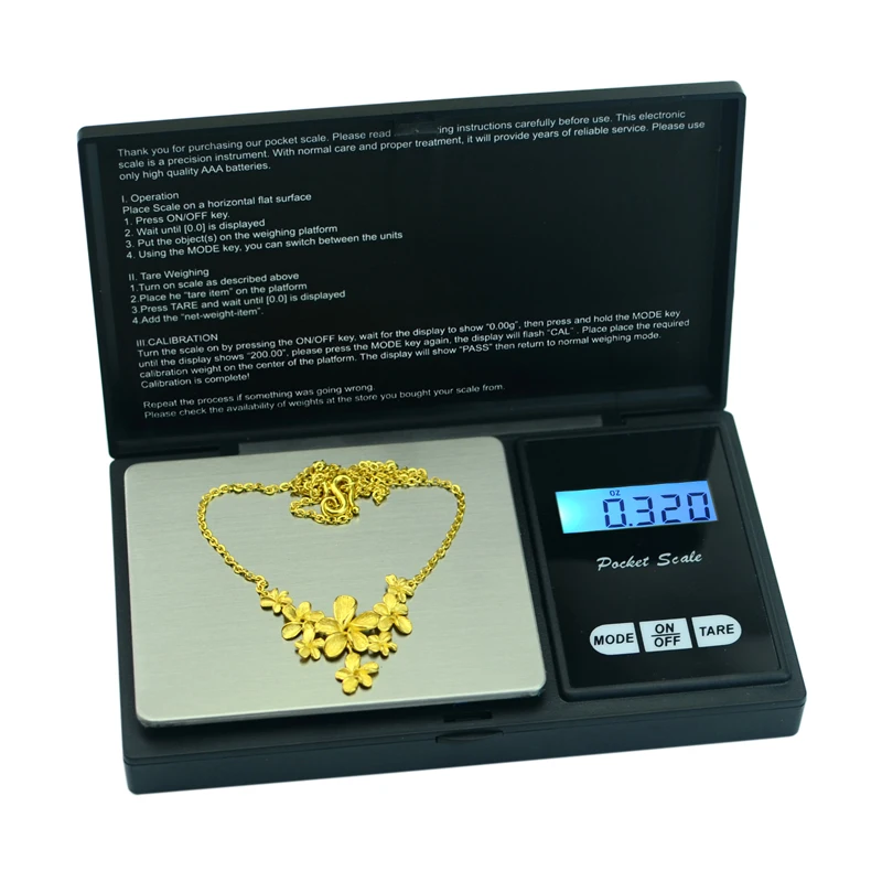 

Pocket Digital Scale 200g x 0.01g Weighing Tool Mini Portable Jewelry Gold Gram Coins Balance 0.01 Accurate Weight scale LCD