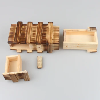 

Vintage Wooden Puzzle Box with Secret Drawer Magic Compartment Brain Teaser Wooden Toys Puzzles Boxes Kids Wood Toy Gift