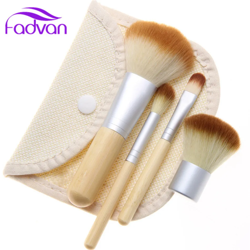 FADVAN 4 قطعة/مجموعة مستحضرات التجميل ماكياج فرش مجموعة أحمر الخدود ظلال العيون الحاجب الشفاه بودرة أساس المكياج مجموعة فرش مستحضرات التجميل