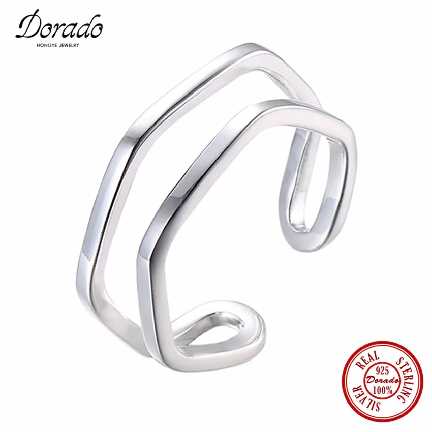 Dorado 100% 925 Sterling Silver Irregular Geometric Open Finger Ring Women Wedding Party Casual Jewelry | Украшения и аксессуары