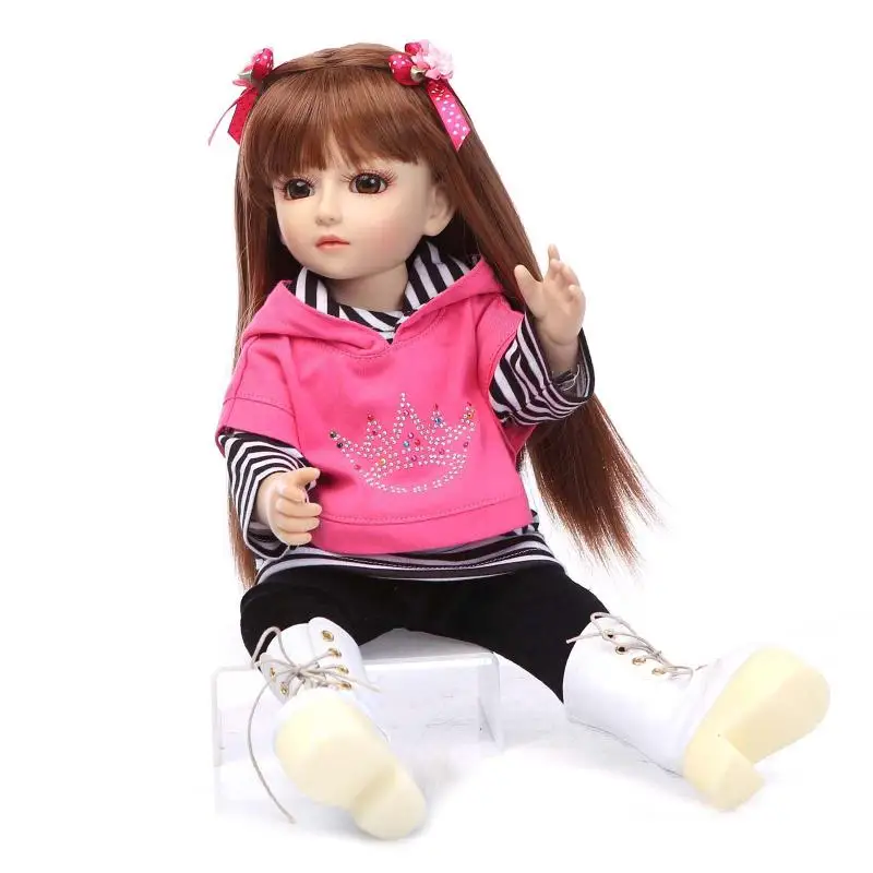 45 см BJD кукла 18 дюймов девочка кукла включает одежду обувь, пластиковая детская принцесса кукла игрушка для детей подарки на день рождения