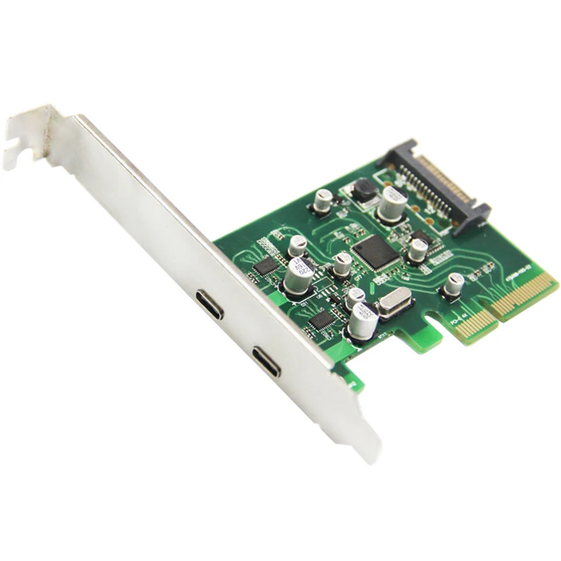 

PCI Express (PCI-E 4X slot) to 2 Ports USB3.1 Type-C Rear Add On Card PCI-E Adapter Converter High Speed Support WIN7/8
