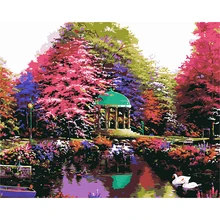 Красивый парк картина маслом по номерам diy абстрактная цифровая картина Раскраска по номерам на холсте уникальный подарок домашний декор