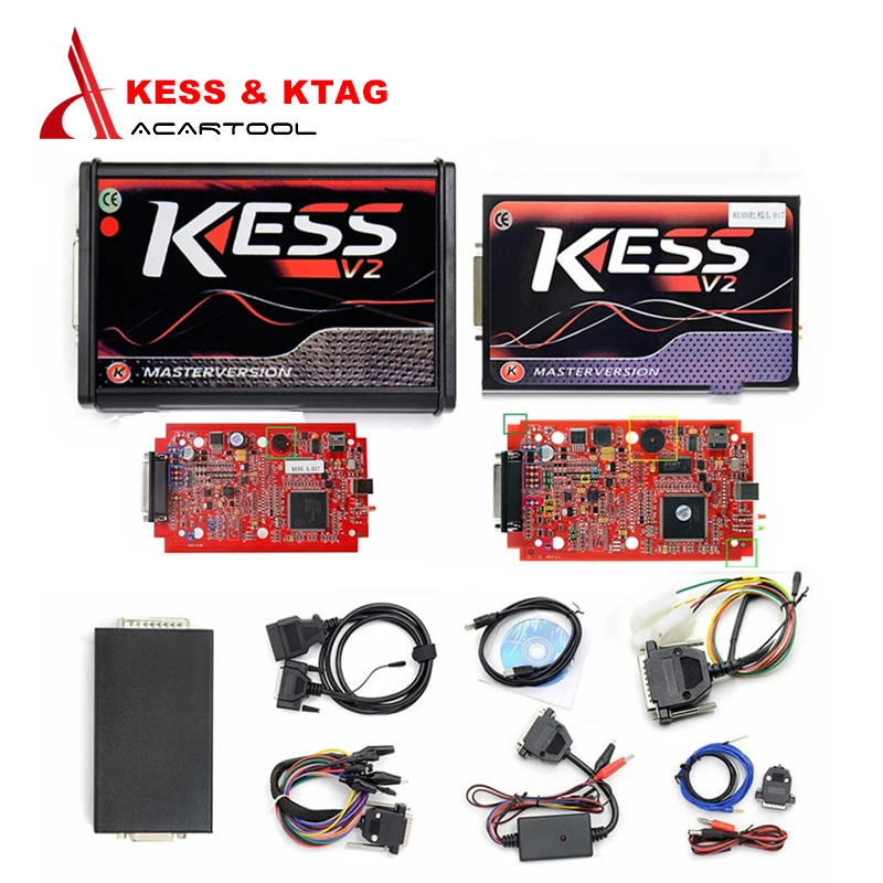 

EU Red Kess V2 5.017 OBD2 Manager Tuning Kit KTAG V7.020 Red ECU Programmer No Token K-TAG 7.020 Master V2.23 Manager Kit