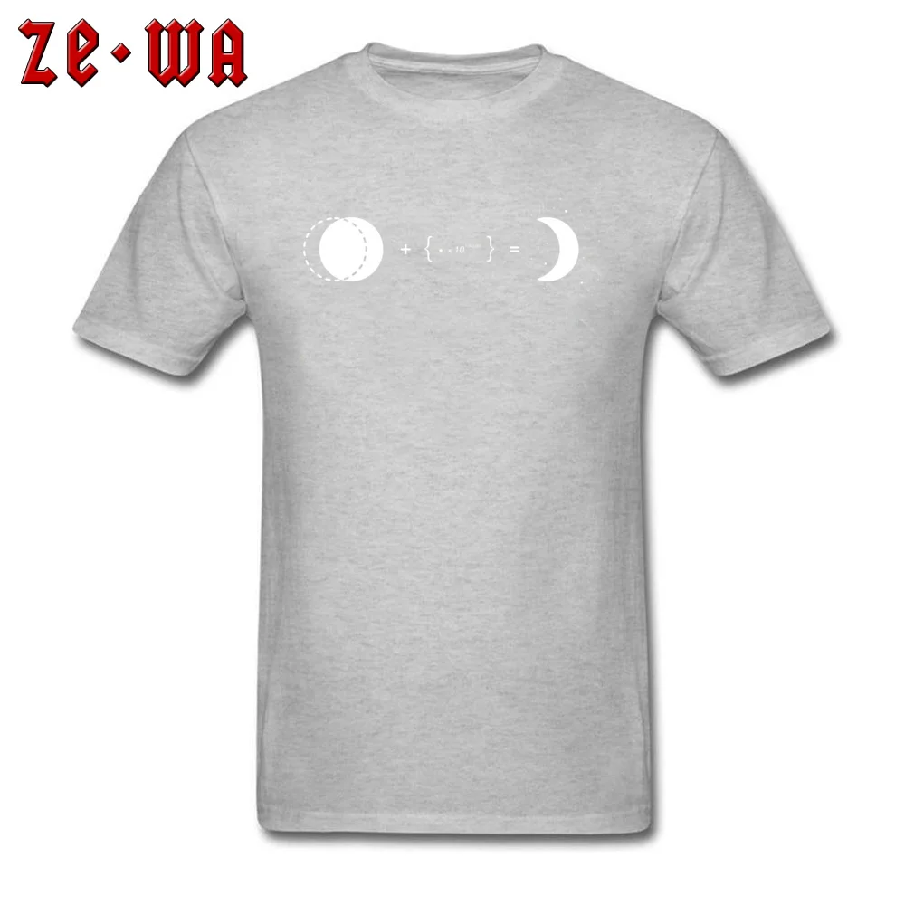 Crescent Moon All Cotton Tops Tees for Men Comics Top T-shirts Funny Slim Fit Round Collar Tees Short Sleeve Free Shipping Crescent Moon grey