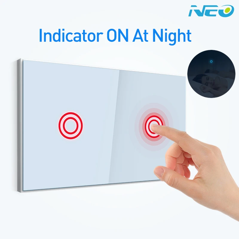NEO Coolcam Smart Home Z-Wave Plus 2CH US Light Switch Compatible with Z-wave 300 series and 500 series Home Automation
