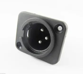 

10pcs XLR Male Plug 3 Pin 3-Pole Panel Mount Chassis Socket Connector Black New
