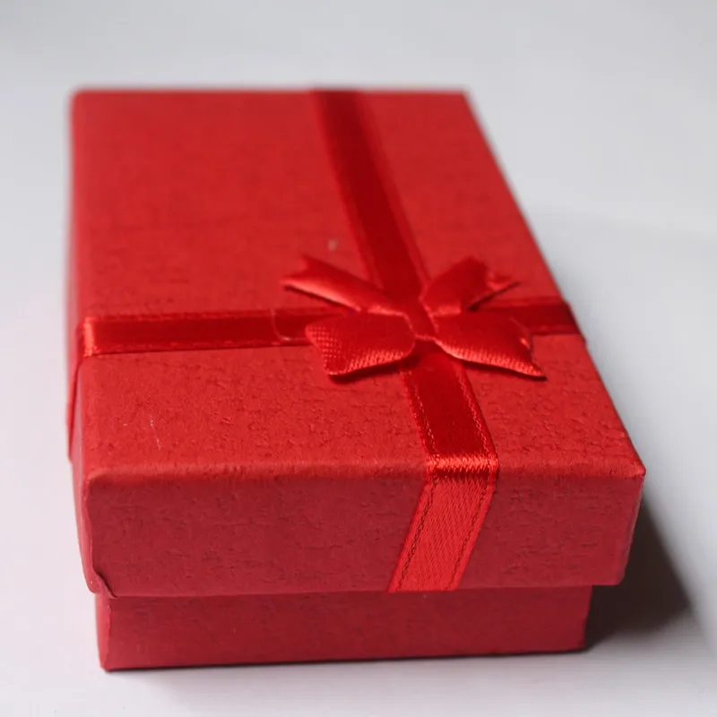 Красный Синий Зеленый Розовый Ювелирная упаковка коробка черный брелок посылка коробка для брелоков браслет ожерелье - Цвет: Red