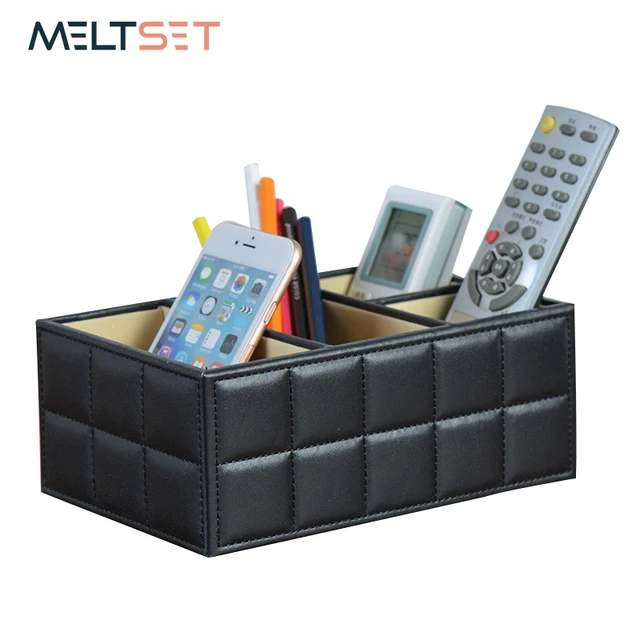 Pu Leather Desktop Organizer Tv Remote Control Holder Sundries Pu Leather Desktop Organizer Tv Remote Control Holder Sundries Storage Box Office Pen Cosmetic