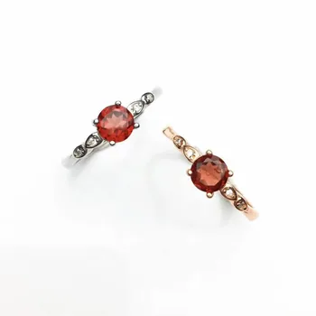 

SHILOVEM 925 silver natural garnet rings open classic wholesale Fine women gift NEW wedding GIFTplant 4*4 yhj040409ags