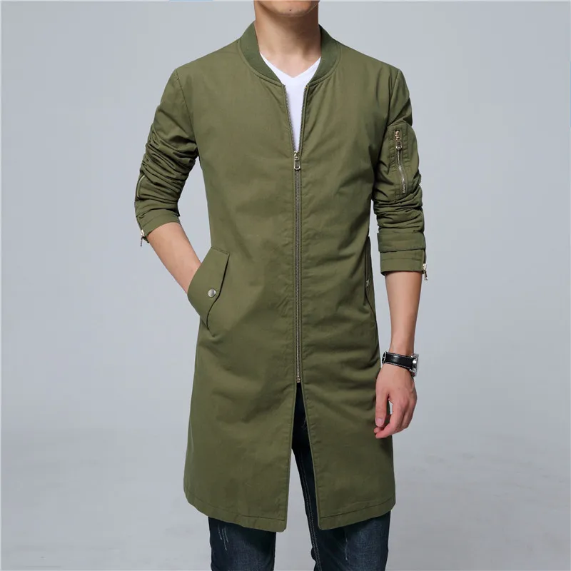 Тренч, мужское хлопковое длинное пальто, Мужское пальто, ветровка, большой размер 5XL, Прямая поставка, 7 цветов, черный, темно-синий, красный, белый, зеленый, серый