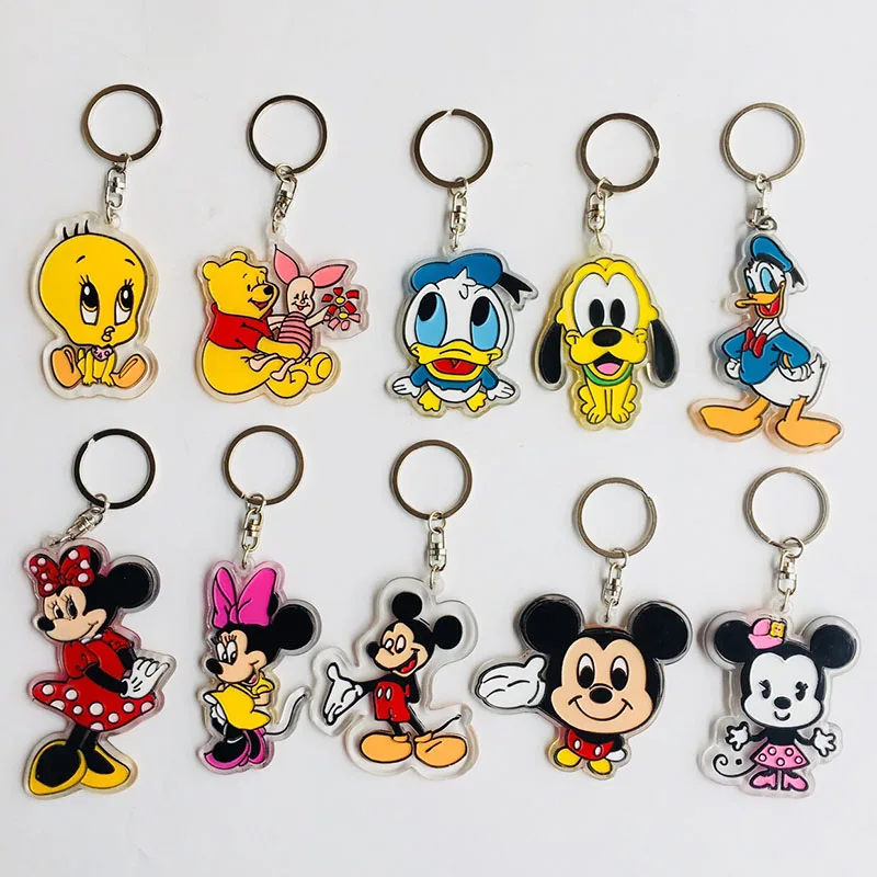 

IVYYE Mickey Donald Duck Anime Acrylic Key Chains Cartoon Keyring Car Keychain Pendant Toys Keyholder Unisex Gift NEW