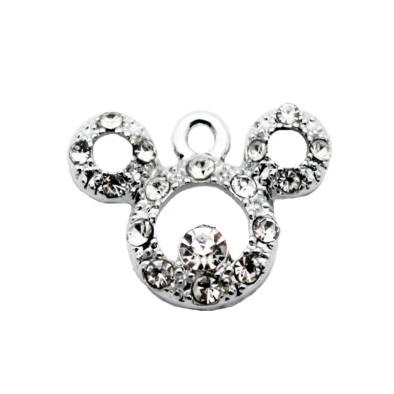 

Newest 20pcs/lot Crystal mouse Dangle Charms Lobster Clasp Hanging Charm For Bracelet&Pendant Floating Charms Jewelry
