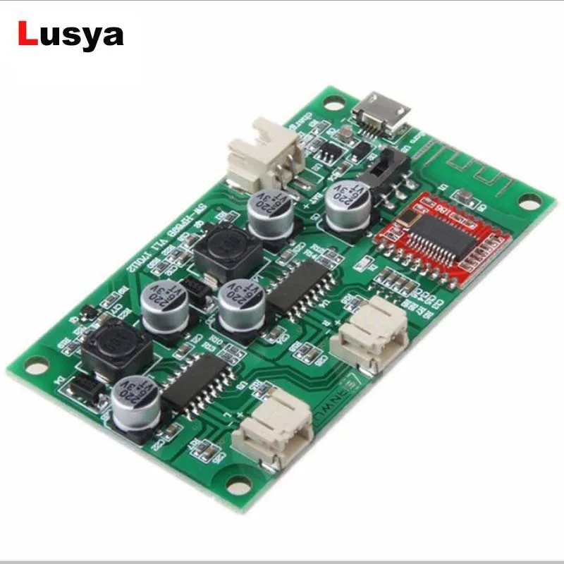 

6W+6W Stereo Bluetooth Receiver Amplifier Board connected to lithium battery with charge management 3.7V 5V A8-020