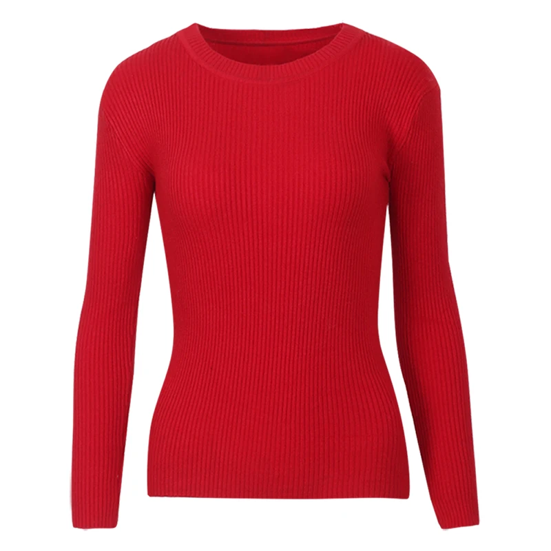 Wixra, осенне-зимние модные женские свитера и пуловеры, универсальные базовые вязаные свитера с круглым вырезом, вязаные топы
