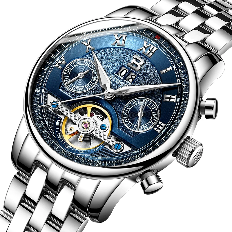 Switzerland BINGER watches men luxury brand Tourbillon multiple functions water resistant Mechanical Wristwatches B 8603M 5