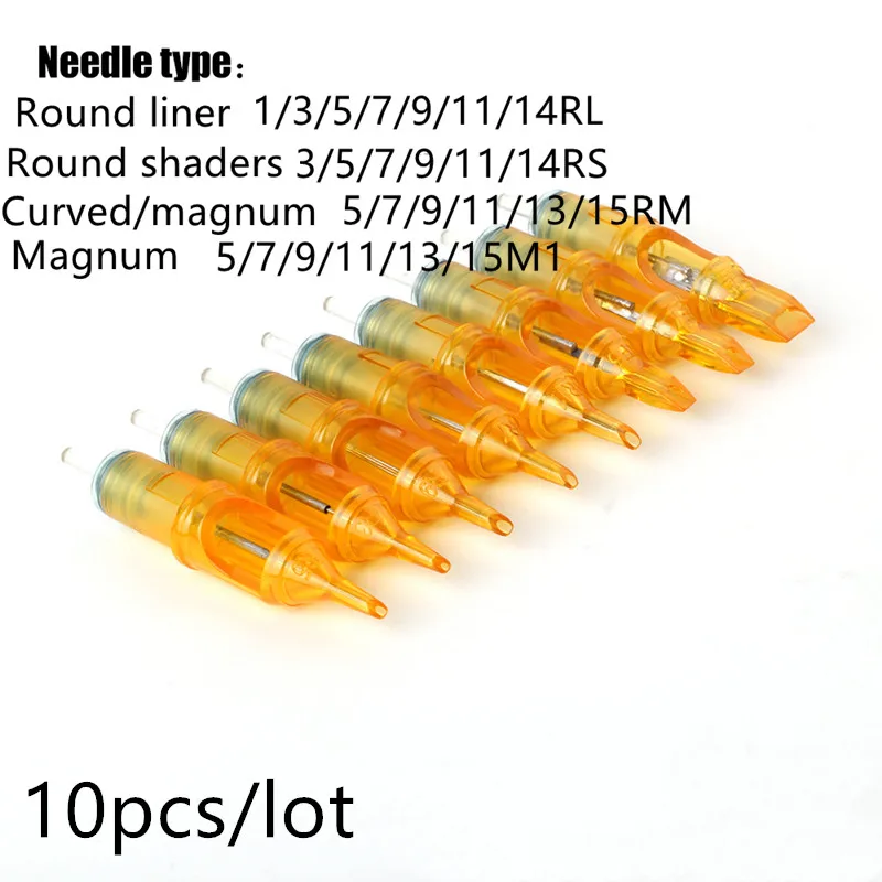 

10PCs Disposable Tattoo Cartridge Needles Tattoo Makeup 3RL/5RL/7RL/9RL/5M1/7M1/9M1/5RS/7RS/9RS for Microblading Tattoo Machine