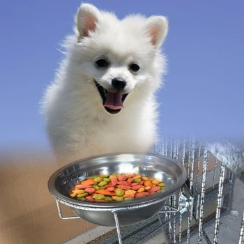 

New Omni Pet Stainless Steel Coop Cup Food Water Bowl For Dog Parrot Bird Cage Crate