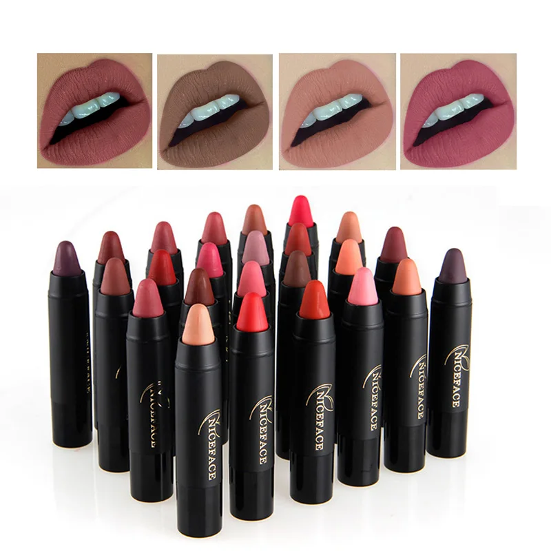 

NICEFACE Brand 2017 New Lipsticks Cosmetics Long Lasting Waterproof Pigments Red Nude Velvet Lip Matte Pencil Makeup Kit