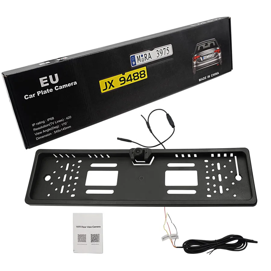 

European Car Licence Plate Frame Android IOS Wireless Wifi Assistance Backup Camera Parking Sensor Car Reverse Rear View Camera