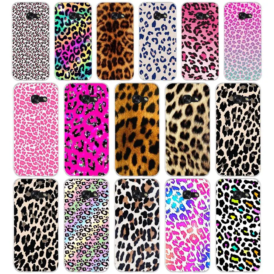

123WE Fashion Tiger Leopard Print Soft Silicone Tpu Cover phone Case for Samsung a3 2016 a5 2017 a6 plus a7 a8 2018 a9 star lite