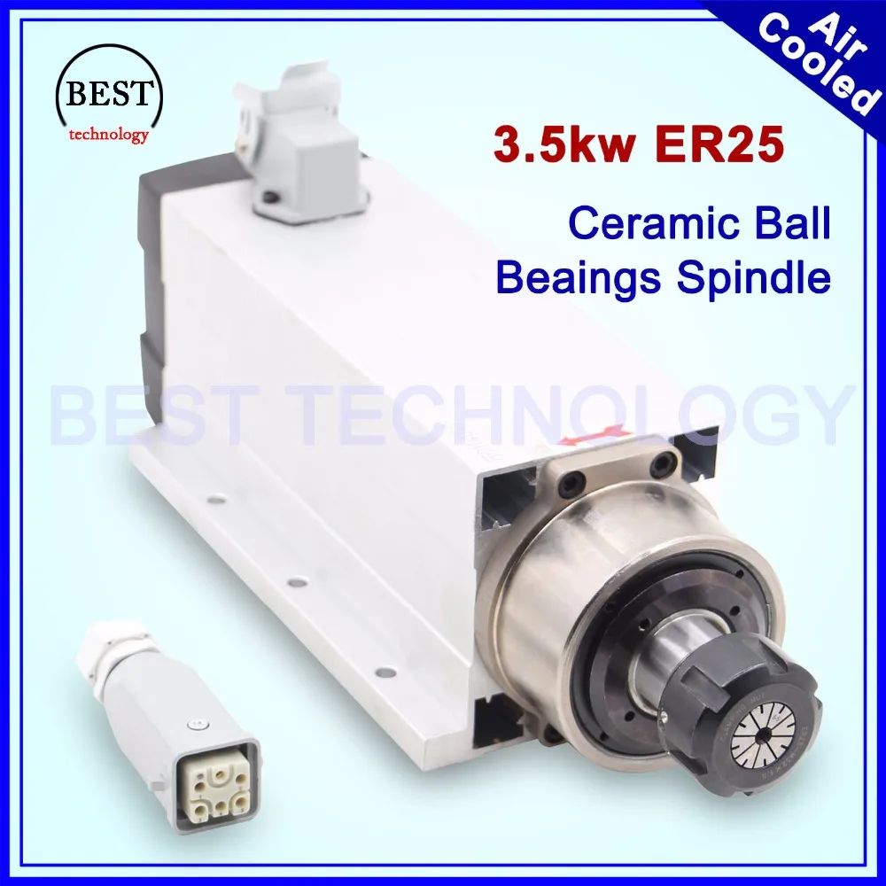 New Arrival! 3.5kw ER25 air cooled spindle ceramic ball bearings high