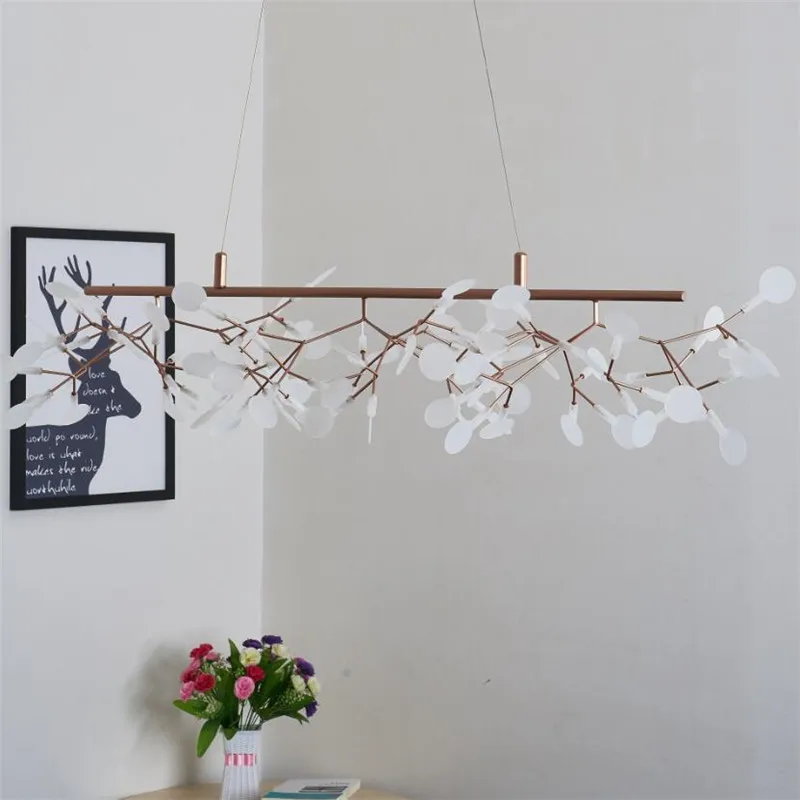 Art Decorate Tree Branch Led Pendant Light Acrylic Leaf Hanging Lamp Lustre For Living Room Art Decor Pendant Lamp 110V/220V