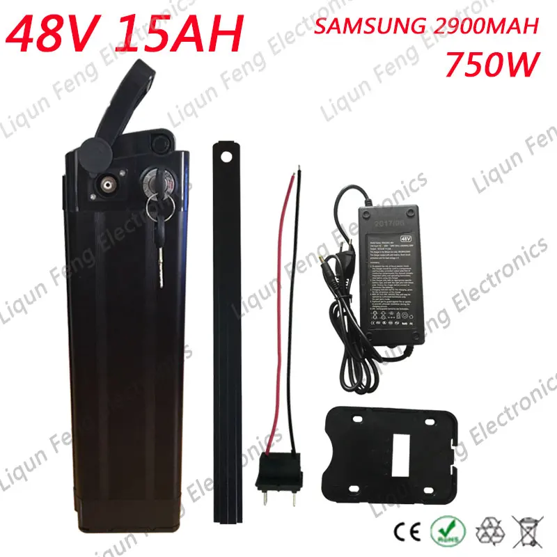 48V 15AH 750W электрический велосипед батарея литиевая использовать Samsung 2900MAH сотовый